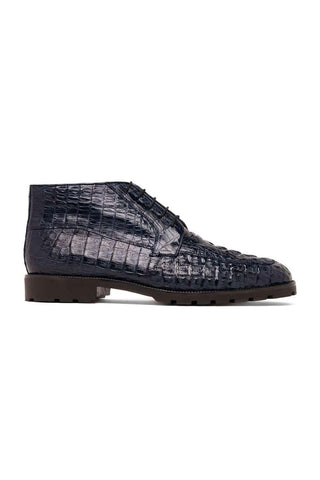 Marco Di Milano Martinelli Navy Exotic Crocodile Chukka Boots (MDM1189)-AmbrogioShoes
