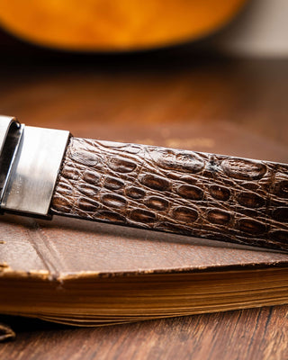 Marco Di Milano Massimo Men's Brown Genuine Crocodile Belts (MDMB1051)-AmbrogioShoes