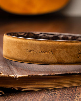 Marco Di Milano Massimo Men's Brown Genuine Crocodile Belts (MDMB1051)-AmbrogioShoes