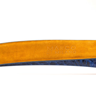 Marco Di Milano Massimo Men's Navy Genuine Crocodile Belts (MDMB1051)-AmbrogioShoes