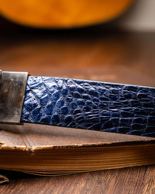 Marco Di Milano Massimo Men's Navy Genuine Crocodile Belts (MDMB1051)-AmbrogioShoes