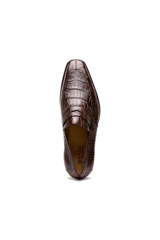 Marco Di Milano Matteo Brown Genuine Alligator Penny Loafers (MDM1182)-AmbrogioShoes