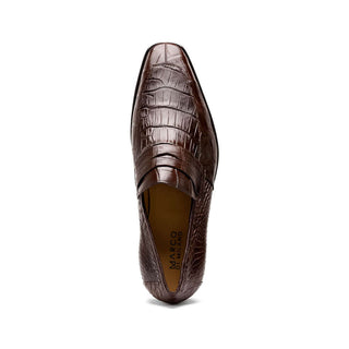 Marco Di Milano Matteo Men's Shoes Brown Genuine Alligator Penny Loafers (MDM1182)-AmbrogioShoes