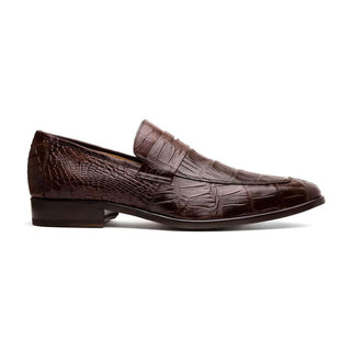 Marco Di Milano Matteo Men's Shoes Brown Genuine Alligator Penny Loafers (MDM1182)-AmbrogioShoes