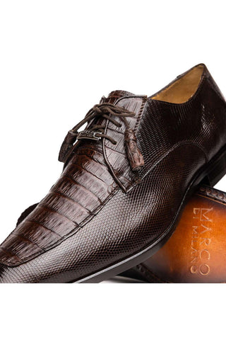 Marco Di Milano Merida Brown Lizard & Caiman Crocodile Derby (MDM1132)-AmbrogioShoes