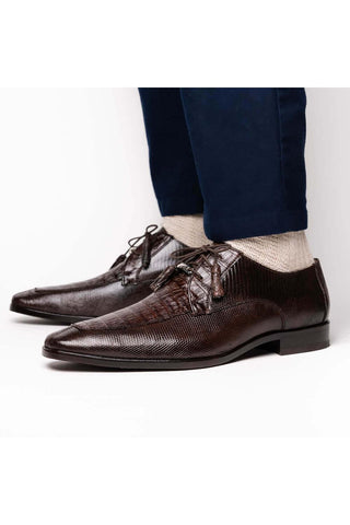Marco Di Milano Merida Brown Lizard & Caiman Crocodile Derby (MDM1132)-AmbrogioShoes