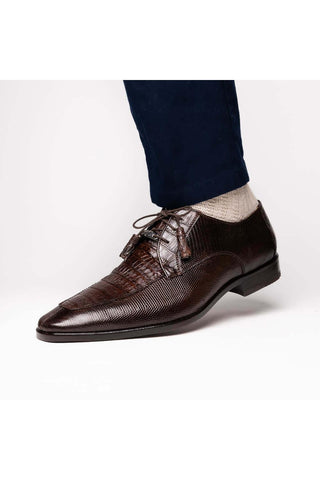 Marco Di Milano Merida Brown Lizard & Caiman Crocodile Derby (MDM1132)-AmbrogioShoes