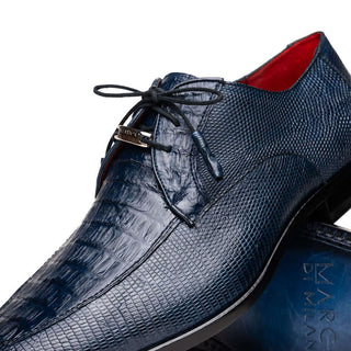 Marco Di Milano Merida Men's Shoes Navy Lizard & Caiman Crocodile Derby (MDM1132)-AmbrogioShoes
