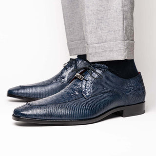 Marco Di Milano Merida Men's Shoes Navy Lizard & Caiman Crocodile Derby (MDM1132)-AmbrogioShoes
