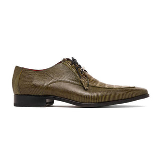 Marco Di Milano Merida Men's Shoes Olive Lizard & Caiman Crocodile Derby (MDM1132)-AmbrogioShoes