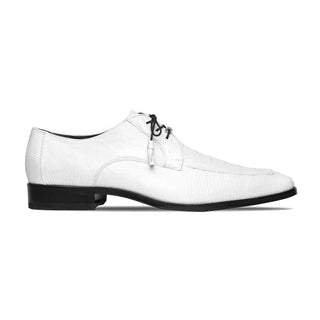 Marco Di Milano Merida Men's Shoes White Lizard & Caiman Crocodile Derby (MDM1132)-AmbrogioShoes
