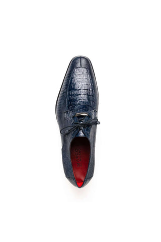 Marco Di Milano Merida Navy Lizard & Caiman Crocodile Derby (MDM1132)-AmbrogioShoes