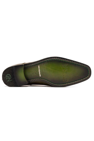 Marco Di Milano Merida Olive Lizard & Caiman Crocodile Derby (MDM1132)-AmbrogioShoes