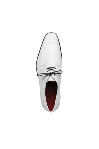 Marco Di Milano Merida White Lizard & Caiman Crocodile Derby (MDM1132)-AmbrogioShoes