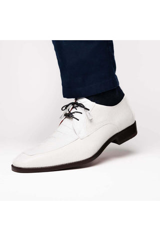 Marco Di Milano Merida White Lizard & Caiman Crocodile Derby (MDM1132)-AmbrogioShoes