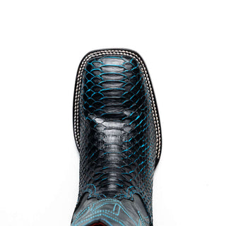 Marco Di Milano Missouri Black & Blue Genuine Python / Calf-Skin Leather Cowboy Boot (MDM1212)-AmbrogioShoes