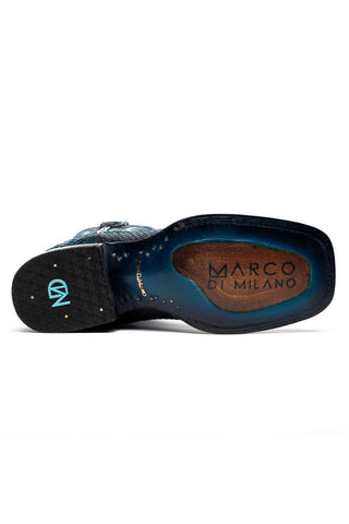 Marco Di Milano Missouri Black & Blue Genuine Python / Calf-Skin Leather Cowboy Boot (MDM1212)-AmbrogioShoes