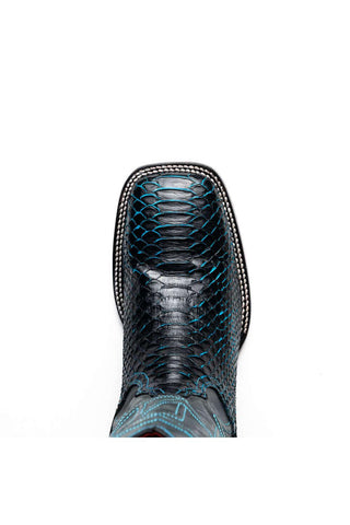 Marco Di Milano Missouri Black & Blue Genuine Python / Calf-Skin Leather Cowboy Boot (MDM1212)-AmbrogioShoes