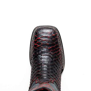 Marco Di Milano Missouri Black Cherry Genuine Python / Calf-Skin Leather Cowboy Boot (MDM1212)-AmbrogioShoes