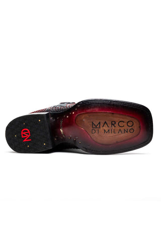 Marco Di Milano Missouri Black Cherry Genuine Python / Calf-Skin Leather Cowboy Boot (MDM1212)-AmbrogioShoes