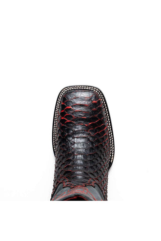 Marco Di Milano Missouri Black Cherry Genuine Python / Calf-Skin Leather Cowboy Boot (MDM1212)-AmbrogioShoes