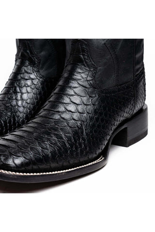 Marco Di Milano Missouri Black Genuine Python / Calf-Skin Leather Cowboy Boot (MDM1212)-AmbrogioShoes