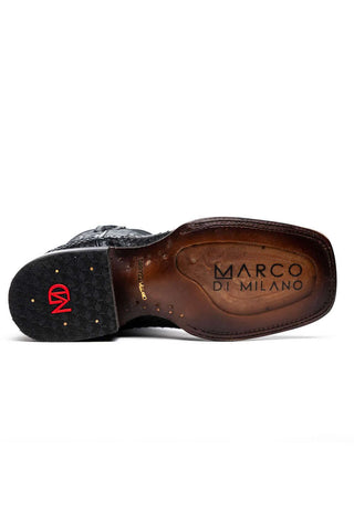 Marco Di Milano Missouri Black Genuine Python / Calf-Skin Leather Cowboy Boot (MDM1212)-AmbrogioShoes
