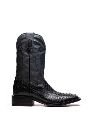 Marco Di Milano Missouri Black Genuine Python / Calf-Skin Leather Cowboy Boot (MDM1212)-AmbrogioShoes