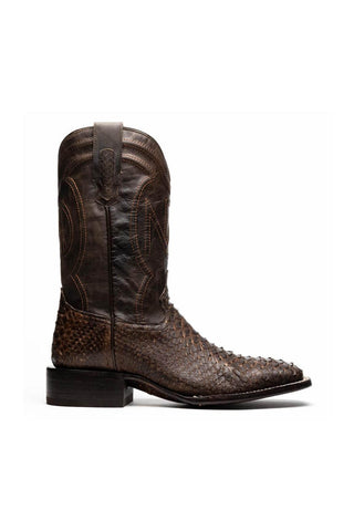 Marco Di Milano Missouri Brown Genuine Python / Calf-Skin Leather Cowboy Boot (MDM1212)-AmbrogioShoes