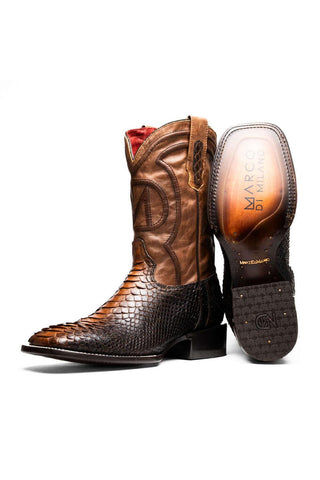 Marco Di Milano Missouri Lisboa Exotic Python Skin Cowboy Boot (MDM1244)-AmbrogioShoes