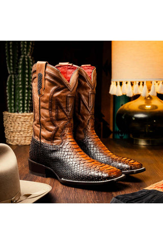 Marco Di Milano Missouri Lisboa Exotic Python Skin Cowboy Boot (MDM1244)-AmbrogioShoes