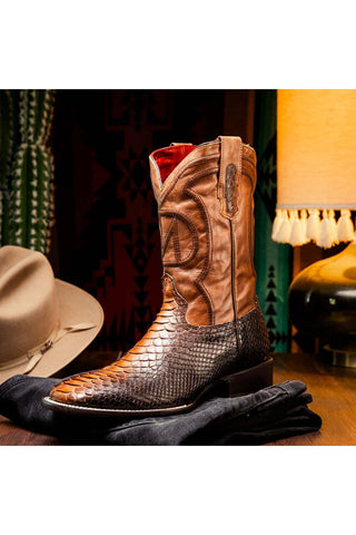 Marco Di Milano Missouri Lisboa Exotic Python Skin Cowboy Boot (MDM1244)-AmbrogioShoes