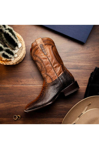 Marco Di Milano Missouri Lisboa Exotic Python Skin Cowboy Boot (MDM1244)-AmbrogioShoes