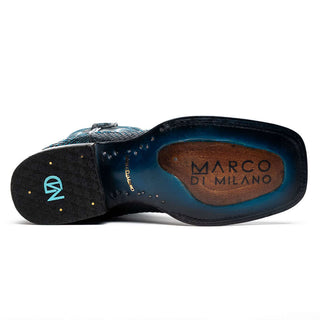 Marco Di Milano Missouri Men's Shoes Black & Blue Genuine Python / Calf-Skin Leather Cowboy Boot (MDM1212)-AmbrogioShoes
