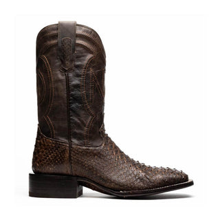 Marco Di Milano Missouri Men's Shoes Brown Genuine Python / Calf-Skin Leather Cowboy Boot (MDM1212)-AmbrogioShoes
