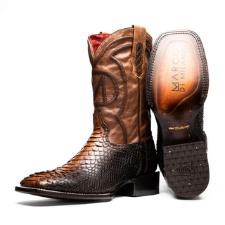 Marco Di Milano Missouri Men's Shoes Lisboa Exotic Python Skin Cowboy Boot (MDM1244)-AmbrogioShoes