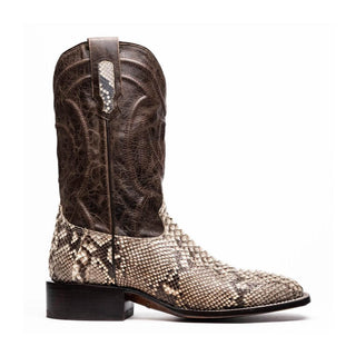 Marco Di Milano Missouri Men's Shoes Natural Genuine Python / Calf-Skin Leather Cowboy Boot (MDM1212)-AmbrogioShoes