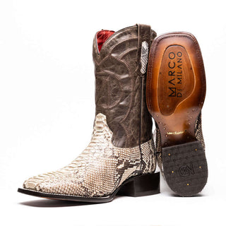 Marco Di Milano Missouri Natural Genuine Python / Calf-Skin Leather Cowboy Boot (MDM1212)-AmbrogioShoes
