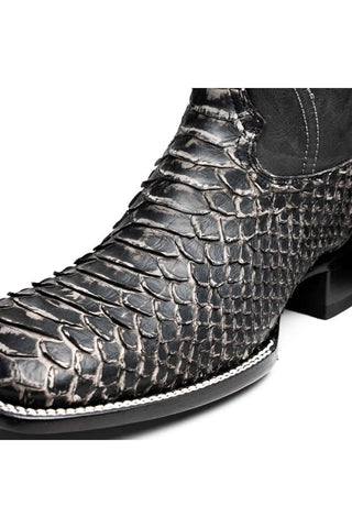 Marco Di Milano Missouri Stone White Exotic Python Skin Cowboy Boot (MDM1242)-AmbrogioShoes