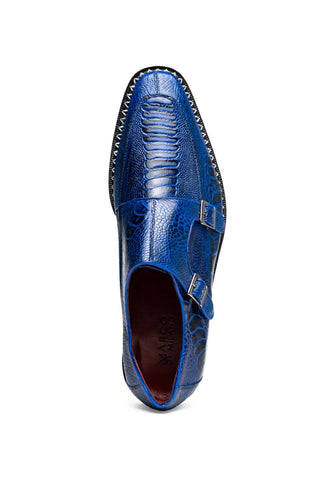 Marco Di Milano Napoli Ostrich Double Monk-Strap - Electric Blue-AmbrogioShoes