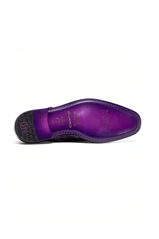 Marco Di Milano Napoli Ostrich Double Monk-Strap - Purple-AmbrogioShoes