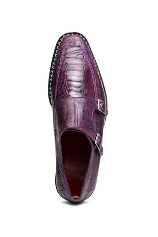 Marco Di Milano Napoli Ostrich Double Monk-Strap - Purple-AmbrogioShoes