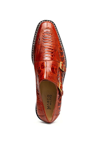 Marco Di Milano Napoli Ostrich Double Monk-Strap - Rustic Cognac-AmbrogioShoes