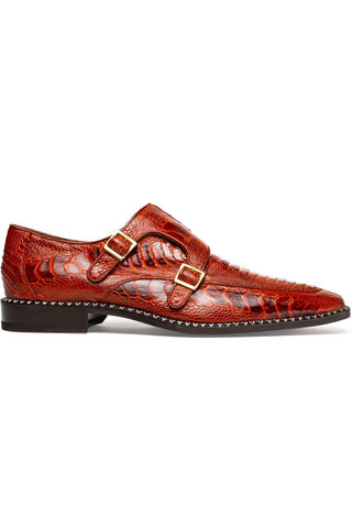 Marco Di Milano Napoli Ostrich Double Monk-Strap - Rustic Cognac-AmbrogioShoes