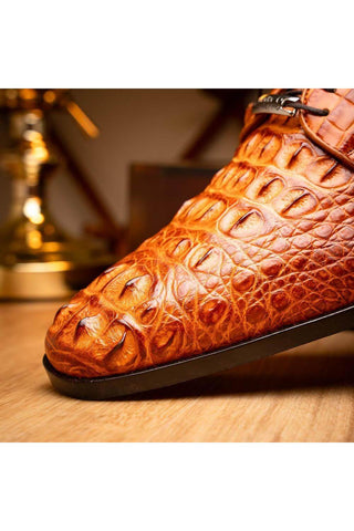 Marco Di Milano Nilo Brandy Exotic Crocodile Derby (MDM1186)-AmbrogioShoes