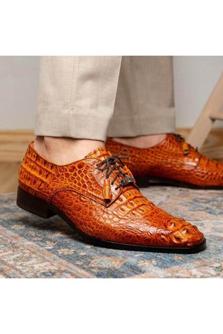Marco Di Milano Nilo Brandy Exotic Crocodile Derby (MDM1186)-AmbrogioShoes