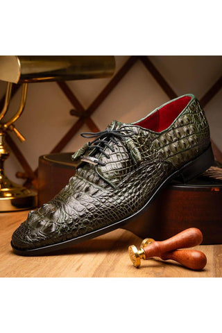 Marco Di Milano Nilo Green Exotic Crocodile Derby (MDM1186)-AmbrogioShoes