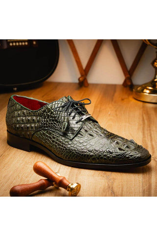 Marco Di Milano Nilo Green Exotic Crocodile Derby (MDM1186)-AmbrogioShoes
