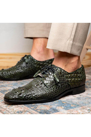 Marco Di Milano Nilo Green Exotic Crocodile Derby (MDM1186)-AmbrogioShoes