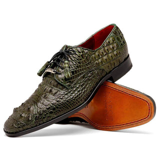 Marco Di Milano Nilo Men's Shoes Green Exotic Crocodile Derby (MDM1186)-AmbrogioShoes